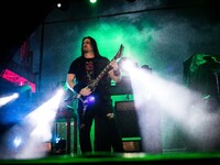Corey Beaulieu of the american metal band Trivium performing live at Carroponte, Sesto San Giovanni, Italy on 8 August 2017. (