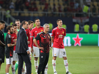 Jose Mourinho, Manager of Manchester United after the UEFA Super Cup match between Real Madrid and Manchester United at National Arena Filip...