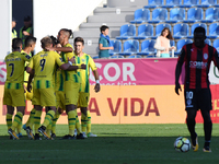Players of Deportivo Feirense celebrate a first goal during Primeira Liga match between Feirense vs Tondela  at Estádio Marcolino de Castro,...