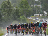 The peloton of riders during the opening stage, the 156.5km from Engenes (on Andorja Island) to Narvik, during the Arctic Race of Norway 201...
