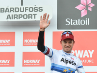 Alexander Kristoff of Norway from Team Katusha–Alpecin celebrates after winning the second stage, the 184.5km from Sjovegan to Bardudoss Air...