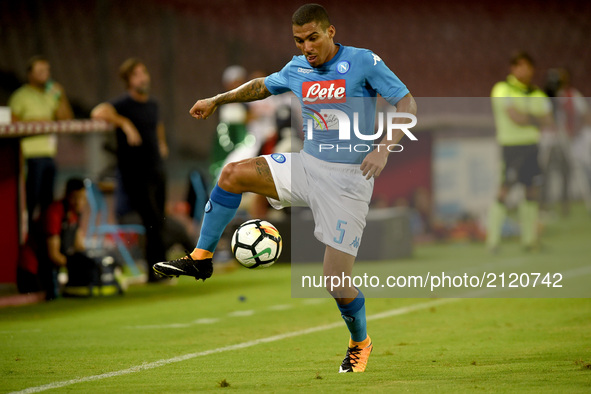 Allan of SSC Napoli during the Pre-season Frendly match between SSC Napoli and RCD Espanyol at Stadio San Paolo Naples Italy on 10 August 20...