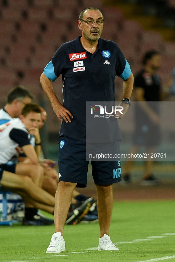 Head coach of SSC Napoli Maurizio Sarri during the Pre-season Frendly match between SSC Napoli and RCD Espanyol at Stadio San Paolo Naples I...