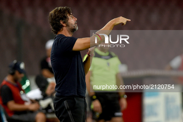Coach of Espanyol Quique Sanchez Flores during the Pre-season Frendly match between SSC Napoli and RCD Espanyol at Stadio San Paolo Naples I...