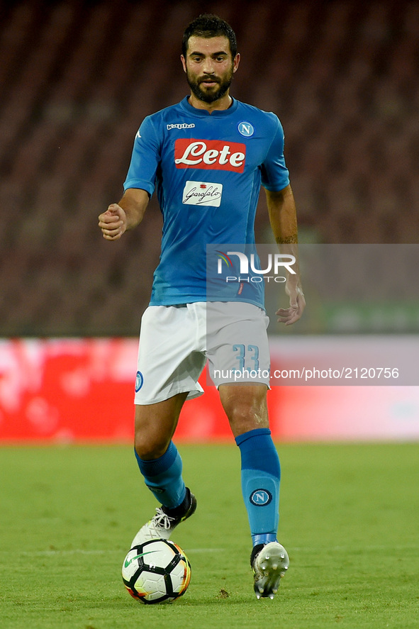 Raul Albiol of SSC Napoli during the Pre-season Frendly match between SSC Napoli and RCD Espanyol at Stadio San Paolo Naples Italy on 10 Aug...