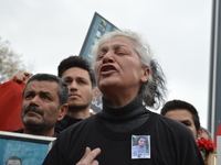 A grieved mother rebels during a commemoration to the 1st anniversary of the Guven Park bombing in Ankara, Turkey on March 13, 2017. A car b...
