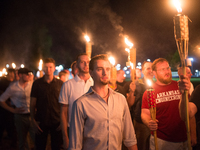 Neo Nazis, Alt-Right, and White Supremacists take part a the night before the 'Unite the Right' rally in Charlottesville, VA, white supremac...