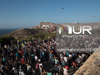 Thousands of Riffian people gathered durint a demonstrating peacefully in the streets of Al Hoceima, Morocco, on 20 July 2017 to claim the f...