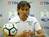 SS Lazio head coach Simone Inzaghi during Press Conference for TIM Super Cup 2017 on August 12, 2017 in Rome, Italy. (