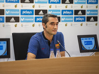Ernesto Valverde during the last press conference before the match between FC Barcelona - Real Madrid, for the first leg of the Spanish Supe...