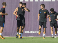Gerard Pique during the last training before the match between FC Barcelona - Real Madrid, for the first leg of the Spanish Supercup, held a...