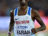 Mohamed Farah of Great Britain, compete in the 5000 meter  final in London at the 2017 IAAF World Championships athletics. (