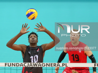 Sharone Evans Vernon (CAN), Blair Bann (CAN), during the prestigious 2017 Hubert Wagner Memorial - volleyball friendly tournament match betw...