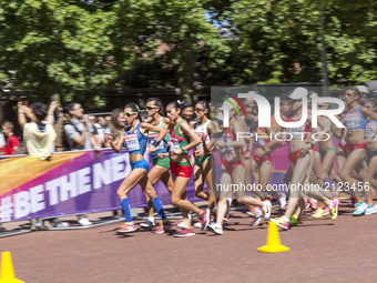 Women 20 K Race Walk at IAAF World Championships in London, UK on August 13, 2017. The race took place on The Mall, most picturesque street...