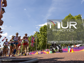 Women 20 K Race Walk at IAAF World Championships in London, UK on August 13, 2017. The race took place on The Mall, most picturesque street...