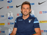 Senad Lulic during the S.S. Lazio press conference ahead of the Italian Supercup at Olimpico Stadium on August 12, 2017 in Rome, Italy. (