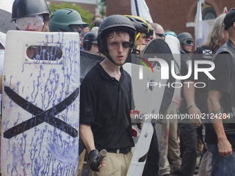 Alt right supporters attempted to hold the park after dozens of assaults by counter protesters on 12 August 2017 in Charlottesville, Virgini...