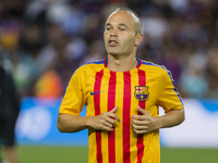 Andres Iniesta before the match between FC Barcelona - Real Madrid, for the first leg of the Spanish Supercup, held at Camp Nou Stadium on 1...