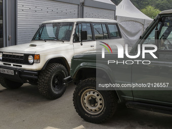 Rebuild Gallopper wait for customer at mohenic garages yard in Paju, South Korea. A 20-year-old beat up Hyundai SUV isn't anyone's idea of a...
