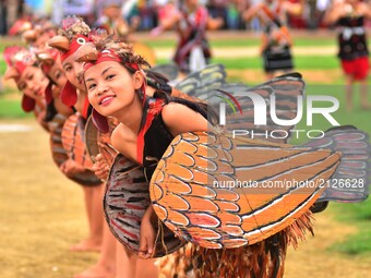 Chakeshang Naga performs a Chicken dance during the 70th India Independence day celebration in Dimapur, India north eastern state of Nagalan...