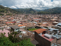 A landscape view of the city of Cajamarca, Peru, one of the main mining areas in the Andes mountain range. Photo taken 17 March 2017.Cajamar...