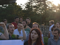 Activists gathered in front of the main gate of the Middle East Technical University (METU) to protest against the development of the univer...
