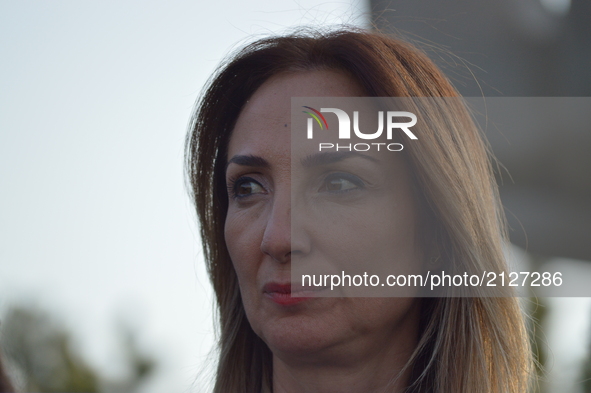 Independent deputy Aylin Nazliaka, who was also a former MP of the main opposition Republican People's Party (CHP), can be seen as activists...