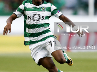 Sporting's forward Gelson Martins in action during Champions League 2017/18, first playoff round match between Sporting CP vs FC Steaua Bucu...