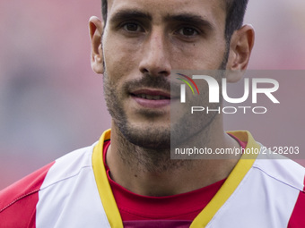 Portrait of Kiko Olivas of Girona FC from Spain of Girona FC during the Costa Brava Trophy match between Girona FC and Manchester City at Es...