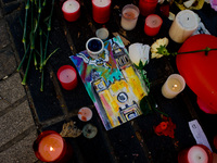 Flowers and candles stand in Las Ramblas of Barcelona, Spain, on 18 August 2017, to pay tribute to the victims a day after a van ploughed in...
