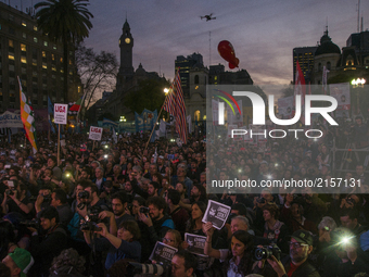 On September 1, more than 200 thousand people demonstrated in Plaza de Mayo, CABA, Argentina, a month after the disappearance of Santiago Ma...
