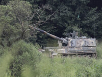 South Korean Military Tanks take part in an exercise near DMZ in Paju, South Korea. South Korean warships conducted live-fire exercises at s...