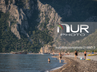 A beach near the scenic Mount Olympos in Cirali, Turkey in the early morning on 3 September 2017.  Turkey's tourism industry spiraled into c...
