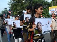 Leftist students organisation SFI, DYFI participates in  a protest rally for killing of journalist Gauri Lankesh in Kolkata , India  on Thur...