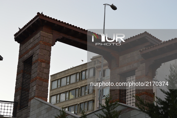 An entrance is pictured in the historic Hamamonu district of Ankara, Turkey on September 07, 2017. Hamamonu is a historic district with the...