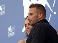 Adele Exarchopoulos and Matthias Schoenaerts  attends the 'Racer And The Jailbird (Le Fidele)' photocall during the 74th Venice Film Festiva...