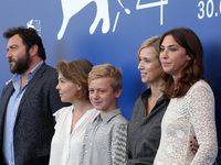 Venice, Italy. 08 September, 2017.Denis Menochet, Saadia Bentaieb, Thomas Gioria, Lea Drucker and Mathilde Auneveux attends the photocall of...
