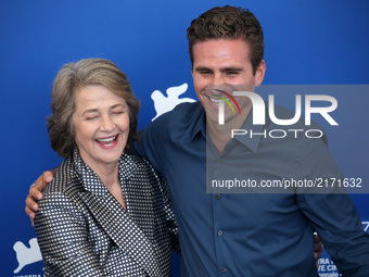 Charlotte Rampling  and Andrea Pallaoro attend the photocall of the movie 'Hannah' presented in competition at the 74th Venice Film Festival...