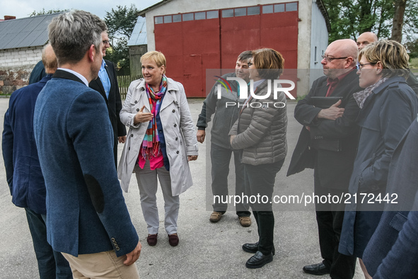 EU Parilament member Roza Maria Grafin von Thun und Hohenstein (c) is seen in Trzebun, northern Poland on 8 September 2017 . EU Parilament m...