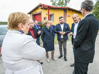 Vice President of the European Parliament Mairead McGuinness (c) is seen in Trzebun, northern Poland on 8 September 2017 . EU Parilament mem...