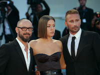 Michael Roskam, Matthias Schoenaerts and Adle Exarchopoulos  walks the red carpet ahead of the 'Racer And The Jailbird (Le Fidele)' screenin...
