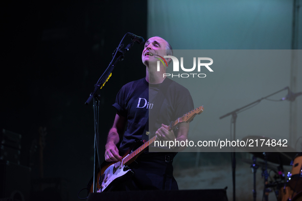 Scottish rock band Travis perform live on stage ay OnBlackheath Festival in London, on September 9, 2017. The current lineup is composed of...