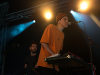British indie-funk band Bad Sounds perform on stage at OnBlackheath Festival in London on September 9, 2017. (