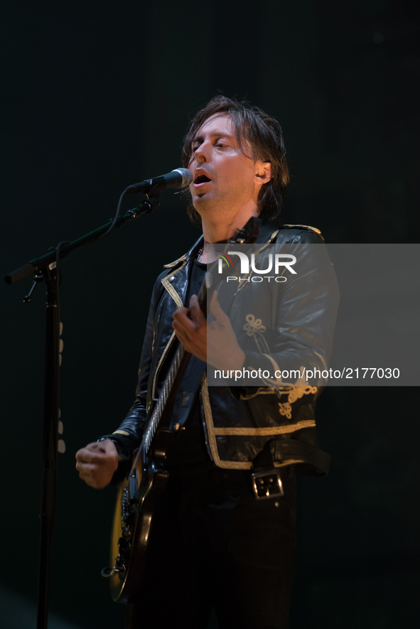 British iconic indie rock band The Liberines perform on stage at OnBlackheath Festival, London on September 10, 2017. The Libertines' lineup...