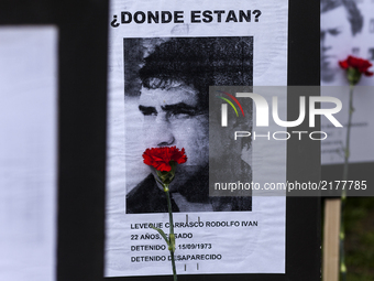 Osorno, Chile. 11 September 2017. Photographs with the faces of disappeared detainees of the military dictatorship.
Relatives of the Disappe...