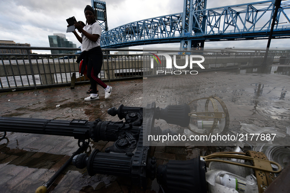 Debris is left at Riverwalk Brooklyn, Jacksonville after flood water resides from parts of Jacksonville, FL after Hurricane Irma took an une...