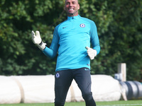 Chelsea's Willy Caballero
during Chelsea Training session priory to they game against FK Qarabag at Cobham Training Ground on September 11,...