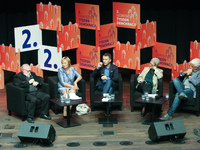 Panelist are  seen in Gdansk, Poland on 11 September 2017  during the Second Democracy Week. Annual Democracy Week is a venue to dispute abo...