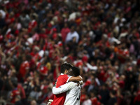 Benfica players celebrating their goal during the Champions League  football match between SL Benfica and CSKA Moskva at Luz  Stadium in Lis...