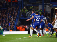 Chelsea's Cesar Azpilicueta scores his sides third goal 
during UEFA Champions League - Group C match between Chelsea and FK Qarabag at Stan...